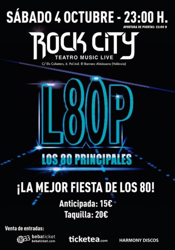 Los 80 Principales en la Sala Rock City Valencia